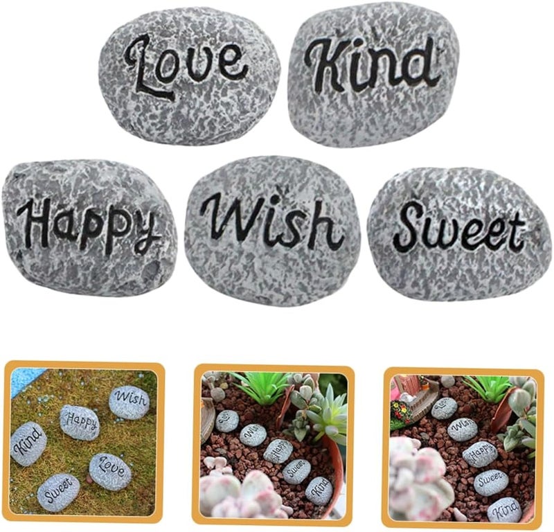 5Pcs Bright Color Decorative Rocks For Fish Tank Garden Planter Mini Stone Ornaments - Image 4